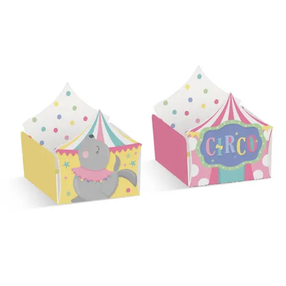 Forminha para Doce Reta Circo e Foca Festa Circo Rosa - 24 unidades - Cromus - Rizzo