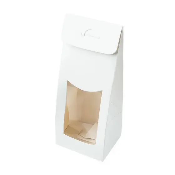 Caixa Sacolinha Visor P 7,5x19x6cm Branca 10un - ASSK Rizzo