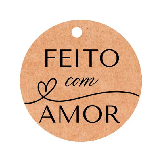Tag Decorativa - Feito com Amor - 15 unidades - Stickr - Rizzo