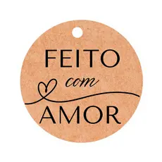 Tag Decorativa - Feito com Amor - 15 unidades - Stickr - Rizzo