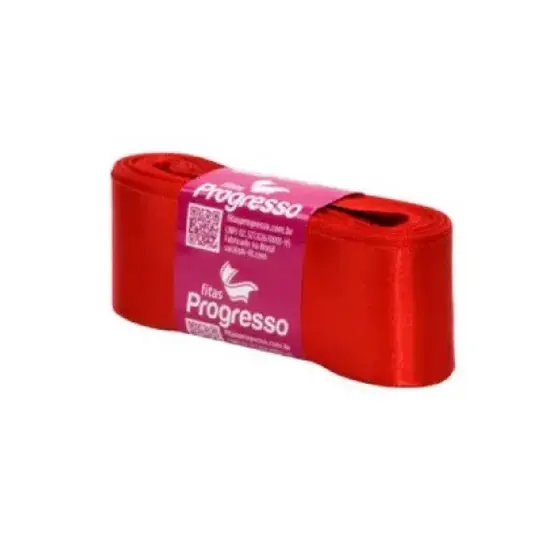 Fita Cetim Progresso 38mm nº9 10m 1354 Vermelho Tomate - 1un