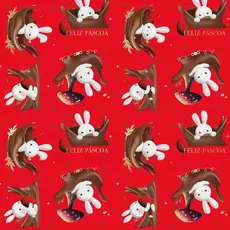 Folha para Ovos de Páscoa Contos de Páscoa Vermelho 69x89cm - 5 unidades - Cromus - Rizzo