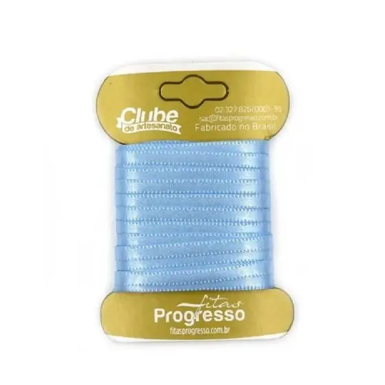 Fita em Cetim 246 Azul Celeste - 10mx4mm - 1un - Progresso