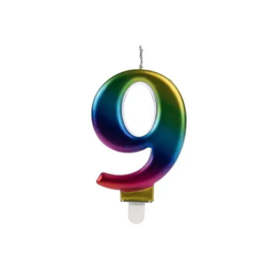 Vela Wave Colorida N° 9 - Silver Festas