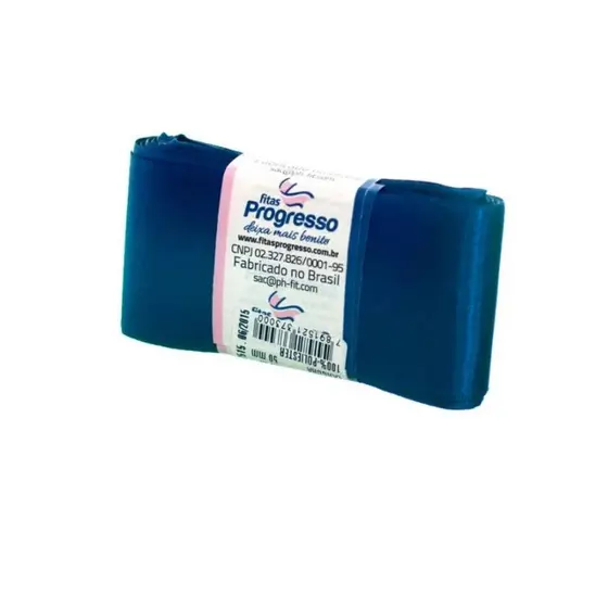 Fita de Cetim Progresso 50mm nº12 10m 215 Azul Marinho - 1un