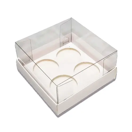 Caixa Base Brigadeiro - Branco - 4 cavidades (9x9x4,5cm) - 10 unidades - Assk - Rizzo