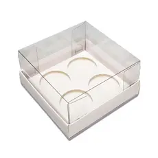 Caixa Base Brigadeiro - Branco - 4 cavidades (9x9x4,5cm) - 10 unidades - Assk - Rizzo