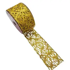 Fita Decorativa - Telada com Glitter Dourado - 6x914cm - 1 unidade - Rizzo