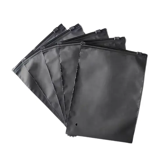 100 Saquinho Saco Plástico Preto Fosco 15x20cm Zip Lock Abre e Fecha