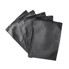 100 Saquinho Saco Plástico Preto Fosco 15x20cm Zip Lock Abre e Fecha