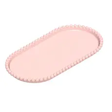 Bandeja Esfera Acrílica Durável Oval - Salmão Candy- 25x13cm - 1 unidade - Rizzo - Rizzo