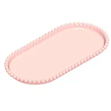 Bandeja Esfera Acrílica Durável Oval - Rosa Candy - 25x13cm - 1 unidade - Rizzo - Rizzo