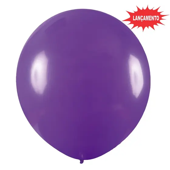 Balão de Festa Redondo Profissional Látex Liso 24'' 60cm - Roxo - 3 unidades - Art Latex - Rizzo