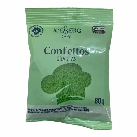 Confeito Decorativo Verde Folha - 80g - 1 unidade - IceBerg - Rizzo