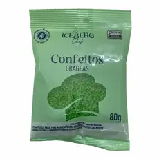 Confeito Decorativo Verde Folha - 80g - 1 unidade - IceBerg - Rizzo
