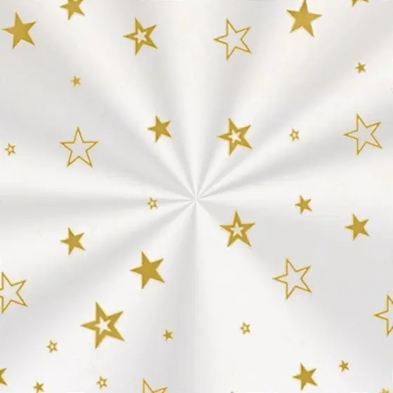 Saco Decorado Estrela Ouro - 10x14cm - 100 unidades - Cromus - Rizzo Embalagens
