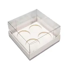 Caixa Base Brigadeiro - Branco - 4 cavidades (9x9x4,5cm) - 70 unidades - Assk - Rizzo
