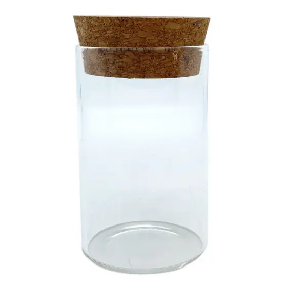 Pote de Vidro com Tampa Rolha - 5x10cm - 150ml - 1 unidade - Rizzo