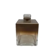 Frasco para aromatizador de Vidro Cubo - Ambar Antigo Fosco Degradê  - 250ml - 1 unidade - Rizzo
