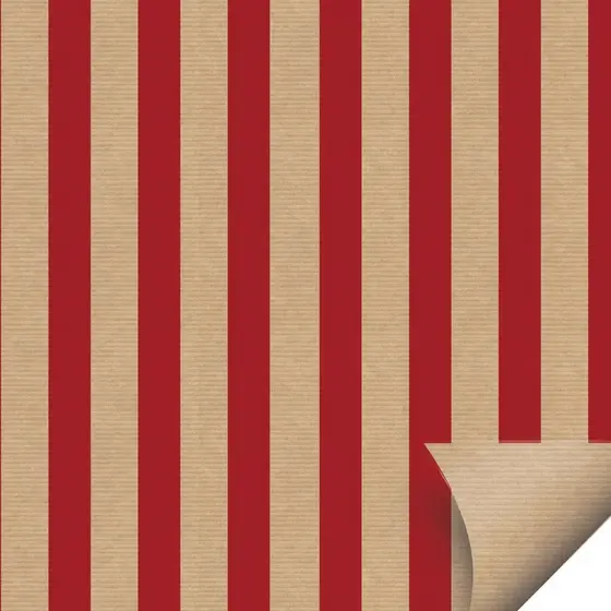 Folha para Ovos de Páscoa Papel Kraft Listras Vermelho - 69 x 89 cm - 5 unidades - Cromus Páscoa - Rizzo