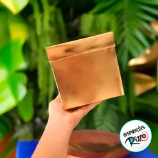 Caixa Cubo Para Presente Metalizada com Textura Dourado 8x8x8cm   - 10 unidades - ASSK - Rizzo