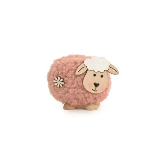 Enfeite Decorativo De Páscoa - Ovelhinha Rosa - 9,5x6,8x4,5cm - 1 unidade - Cromus - Rizzo