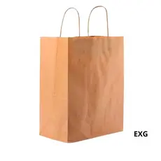 Sacola de Papel EXG 38,5x33x21cm - Kraft Fundo Largo - 20 unidades - Cromus - Rizzo