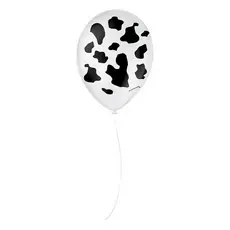 Balão de Festa Decorado Vaquinha - Branco e preto 9" 23cm - 25 Unidades - São Roque - Rizzo Balões