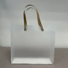 Sacola Transparente Fosca com Alça de Fibra - 26x8x24cm - 12 unidades - Rizzo - Rizzo