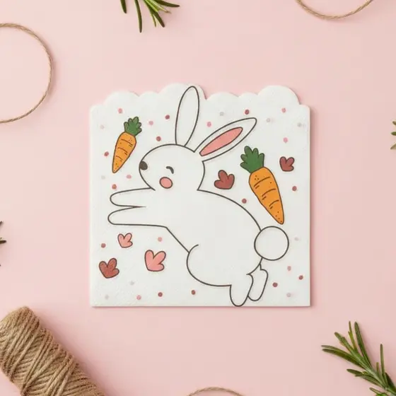 Guardanapo de Papel Páscoa - Coelho Pulando - 15,5x15,5cm - 10 unidades - Rizzo