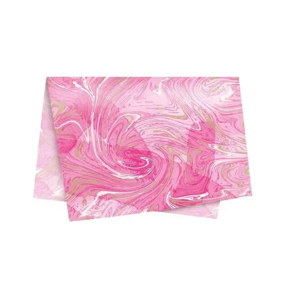 Papel de Seda - 49x69cm - Marmorizado Rosa - 10 unidades - Cromus - Rizzo