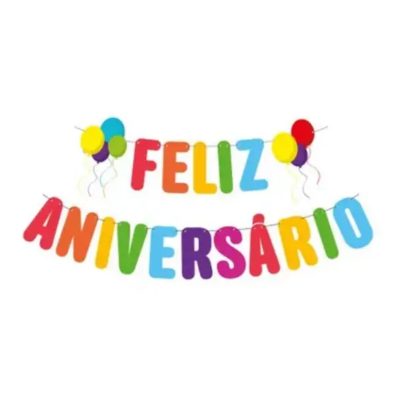 Faixa Decorativa "Feliz Aniversário" - 1,1m e 80cm - 1 unidade - Regina - Rizzo