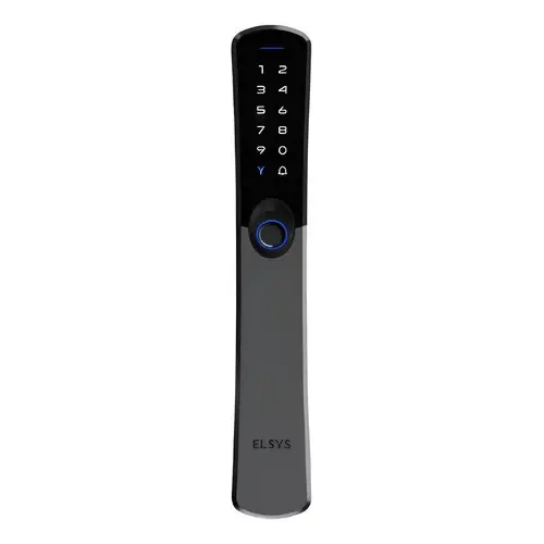 Fechadura Digital Elsys Samba Embutir Rolete Wi-fi Ip55 Externa Chuva Sol Tuya Smartlife Biométrica De6100i Preta