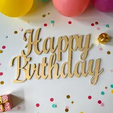 Palavra Decorativa Painel Happy Birthday e Oh Baby Letreiro Mdf 45x30cm Decoração De Ambiente Acompanha Fita Dupla Face