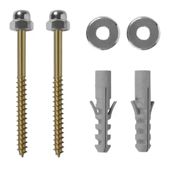 Parafuso Para Vaso Sanitário 10mm Kit Completo 2 Unidades