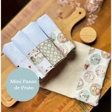 Pano de Prato Mini Paninho Brinquedo de Cozinha Infantil 100% Algodão com Saquinho Presenteável