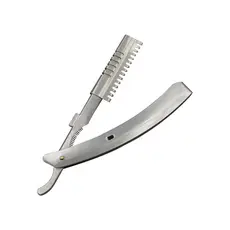 Navalhete Desfiador Aço Inox Profissional Barbear Barba Cabelo Barbeiro Cabeleireiro Acabamento