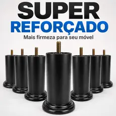Kit 6 Pés Cama Box Universal 12cm Reforçados Anti Balanço Suporta 250kg Alta Durabilidade