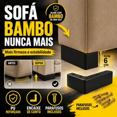 Kit Pés Cantoneira Tipo L para Sofá Puff e Poltrona Plástico Reforçado com Parafusos