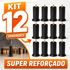 Kit 12 Pés Cama Box Casal Queen King Solteiro Baú Reforçados 12cm Não Balança Alta Resistência