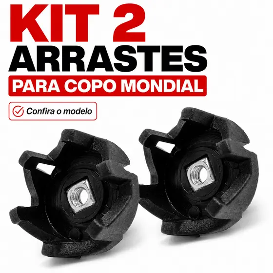 Kit 2 Arrastes Copo Liquidificador Mondial L99 L850 L900 L1000 L1200
