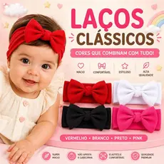 kit 4 laços faixinha turbate de bebe.Kit com 4 laços de bebe