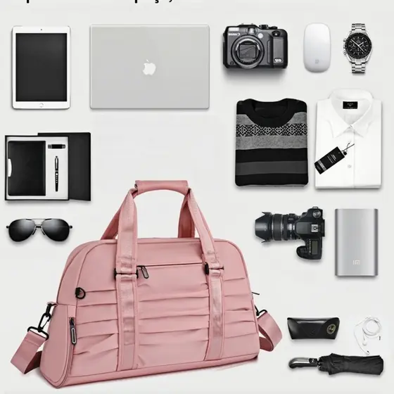 Bolsa de viagem impermeável de grande capacidade, bolsa de ombro fitness esportiva yobel.loja