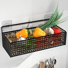 Organizador Prateleira De Cozinha Banheiro Preto Prateleira De Armazenamento Minimalista De Ferro Para Temperos E Alho M
