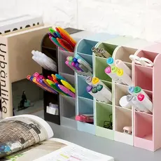 Organizador De Mesa Porta Lápis Caneta 4 Divisórias Multiuso