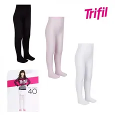 Meia calça infantil fio 40 grossa Trifil, ballet, festas e dia a dia. preta, branca ou rosa