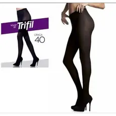 Meia Calça feminina Preta Fio 40 Trifil. Qualidade, Conforto e Elegância: P, M, G, EG ou 2XG