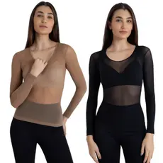 Blusa Segunda Pele Feminina Adulto Manga Longa Trifil, leve transparência