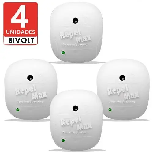 Repelente Eletronico Pernilongo Mosquito Bivolt Branco Repele E Espanta 4UN Repel Max