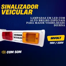 Sinalizador veicular de Garagem - Com aviso Sonoro ou Não - Entrada e Saída de Veículos Led - Bivolt LED12